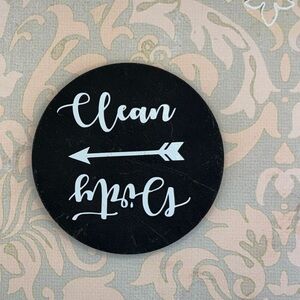 Black Round 'Clean/Dirty' Dishwasher Magnet Coaster